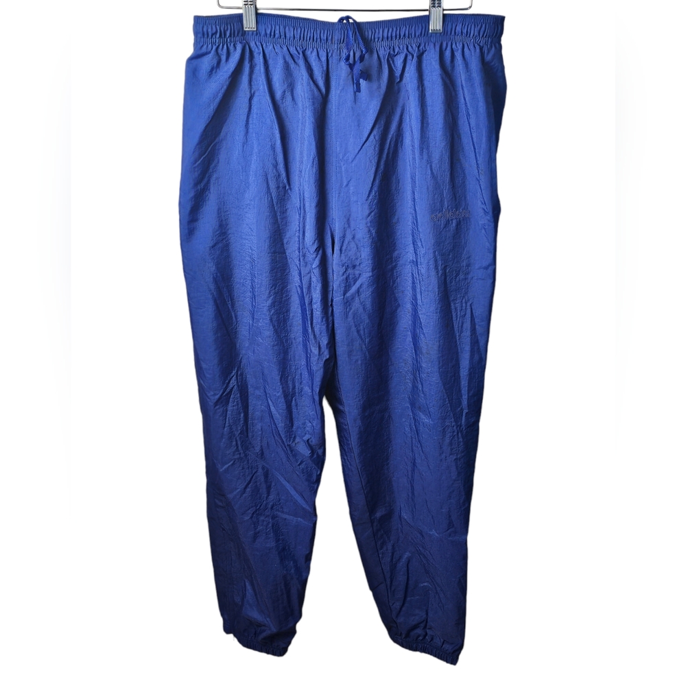 Vintage Adidas Windbreaker Pants Men’s Large Blue Rare Vtg 90s Zip Ankles Swishy